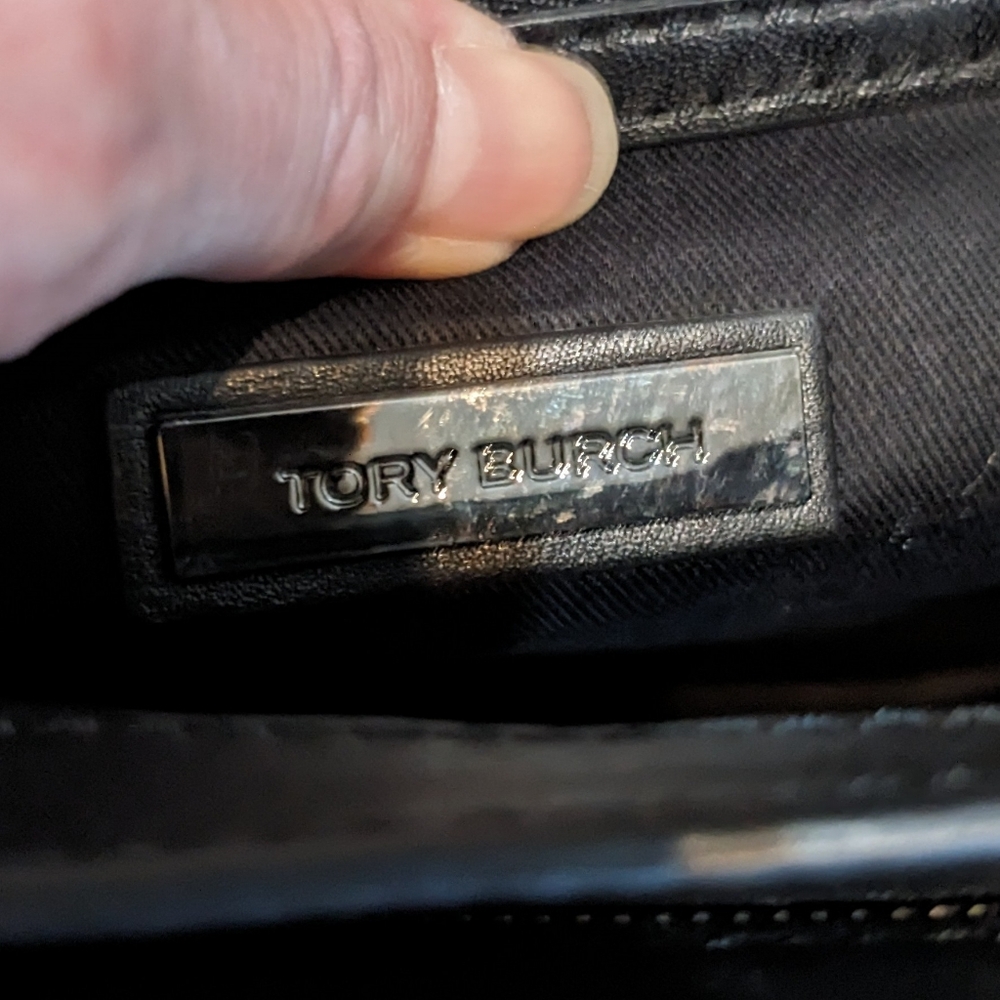 Tory Burch Britten Printed Patent Leather Combo Crossbody/Clutch Blue - Picture 7 of 15